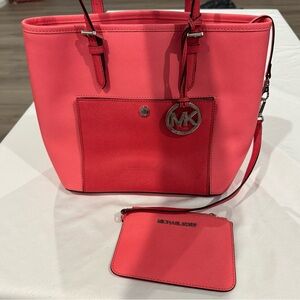 Michael Kors Bold Pink Tote with Charm